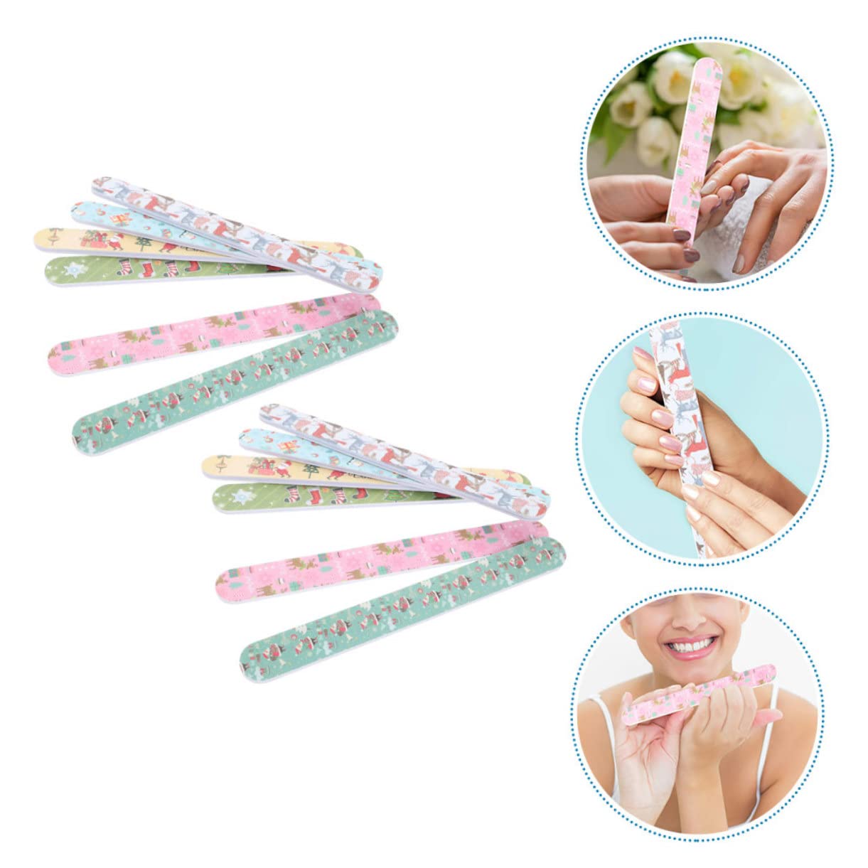 Mikinona 75 Pz Lima per unghie natalizia file di manicure di natale lima lucidante per pedicure strumento per manicure para uñas striscia di unghie strumento professionale per manicure