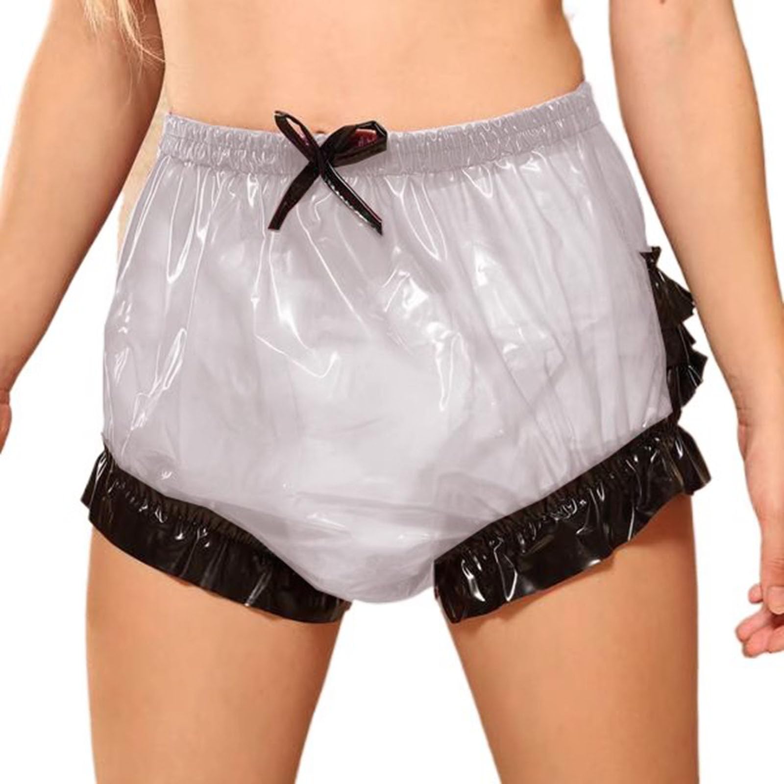 Inkontinenzhöschen Für Erwachsene, Hochgeschnittene Patchwork-Windelüberhosen, Waschbar, Wiederverwendbar Für Lange Reisen Und Die Postoperative GenesungWhite,7XL