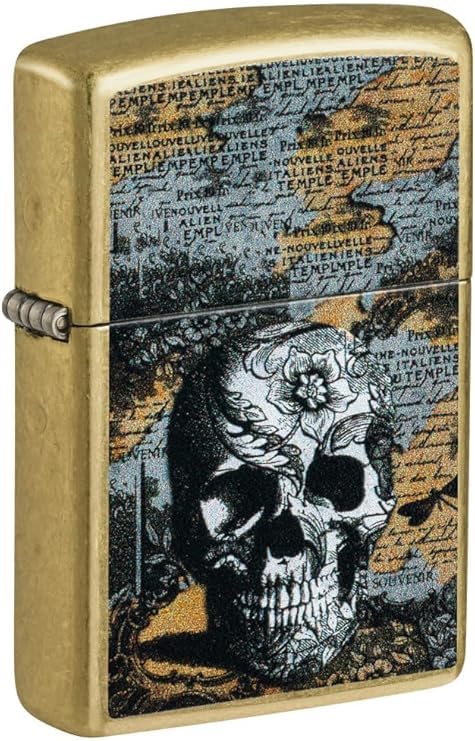 Encendedor Zippo personalizado diseño calavera floral miniatura 1