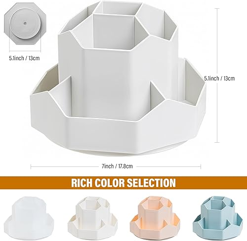 Miniatura 2 de BXIHUR Soporte para bolígrafo de rotación de 360 grados, soporte para lápices de 9 ranuras para escritorio, organizador de escritorio, accesorios de