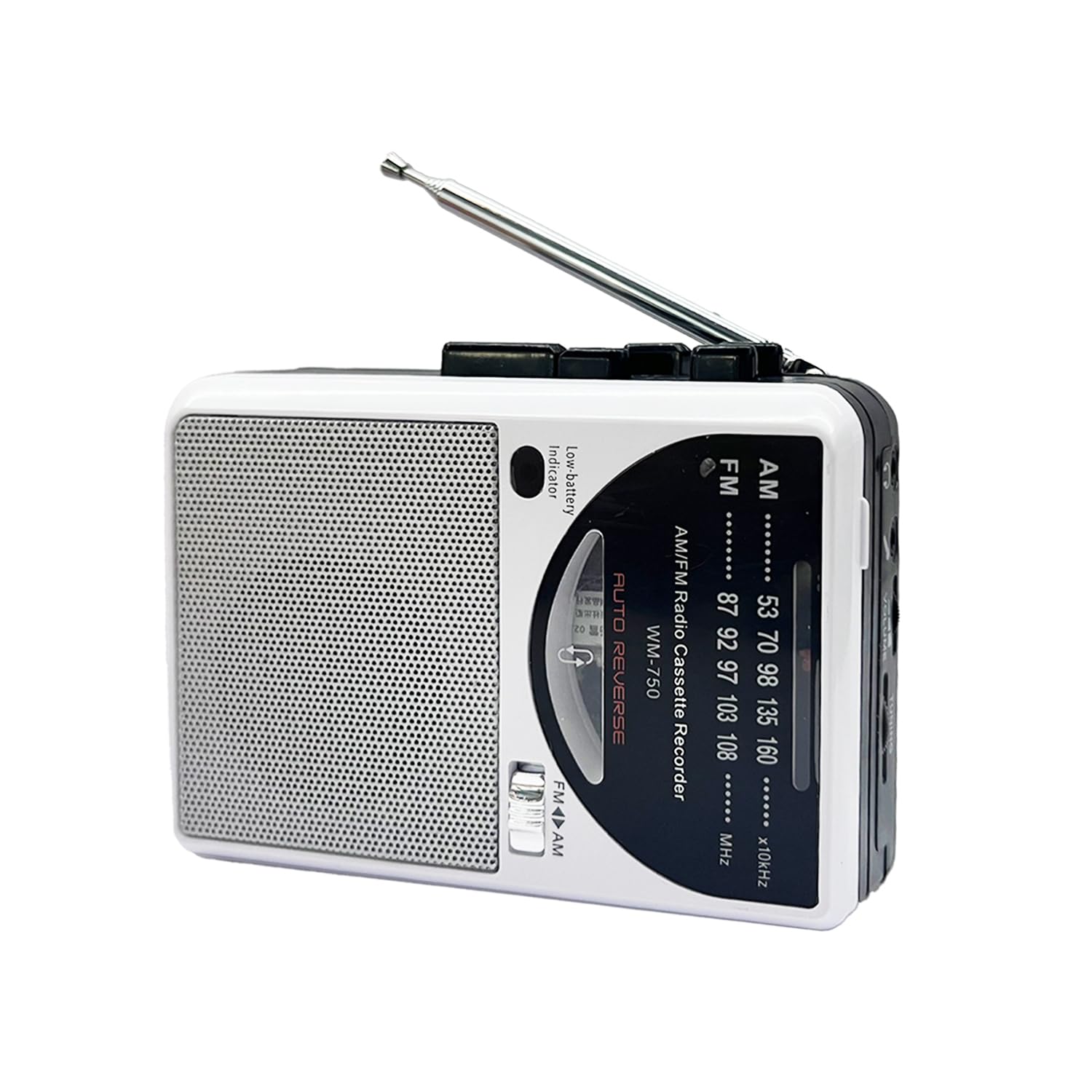 Ycicik Cassette Tape Player, Cassette Recorder with Automatic Rewind, AM/FM Battery Powered Radio with 3.5MM Headphone Jack, Big Speaker, Microphone Jack, Powered by DC or AA Battery (White)-image-30