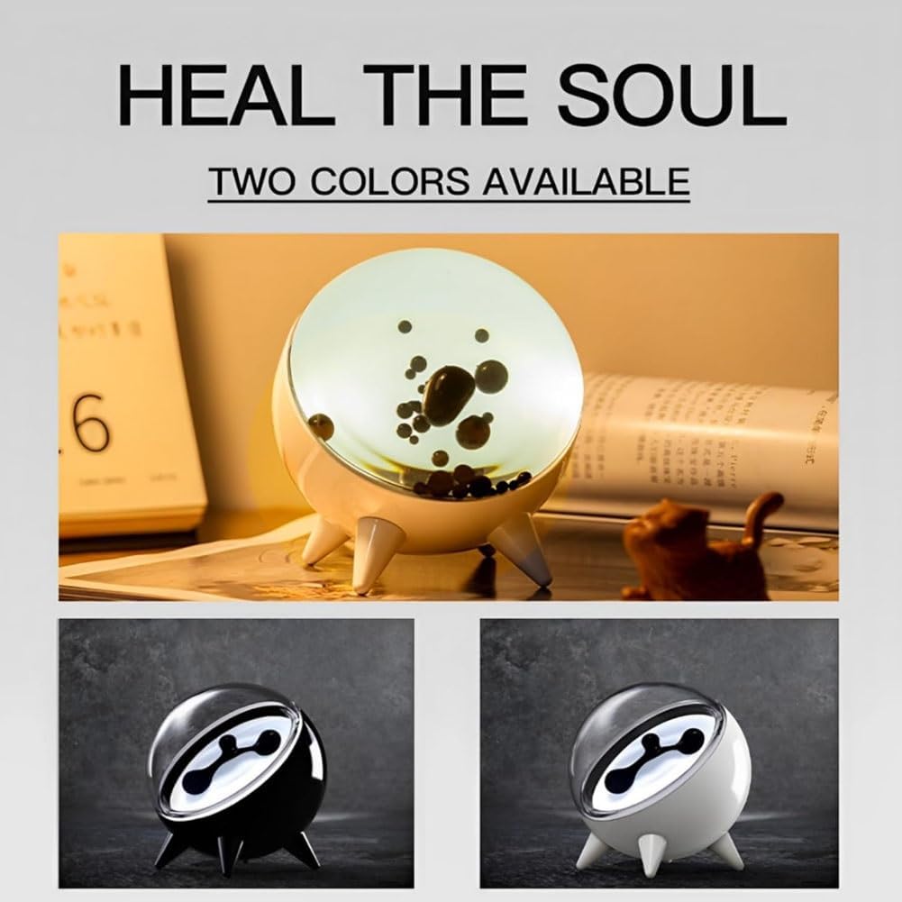 Magnetic Liquid Music Rhythm Light, Music Companion Lamp,Dancing Ferrofluid Speaker Music Mate, Ferrofluid Sound Visualizer, Ferrofluid Music Pickup with Music Rhythm(White)