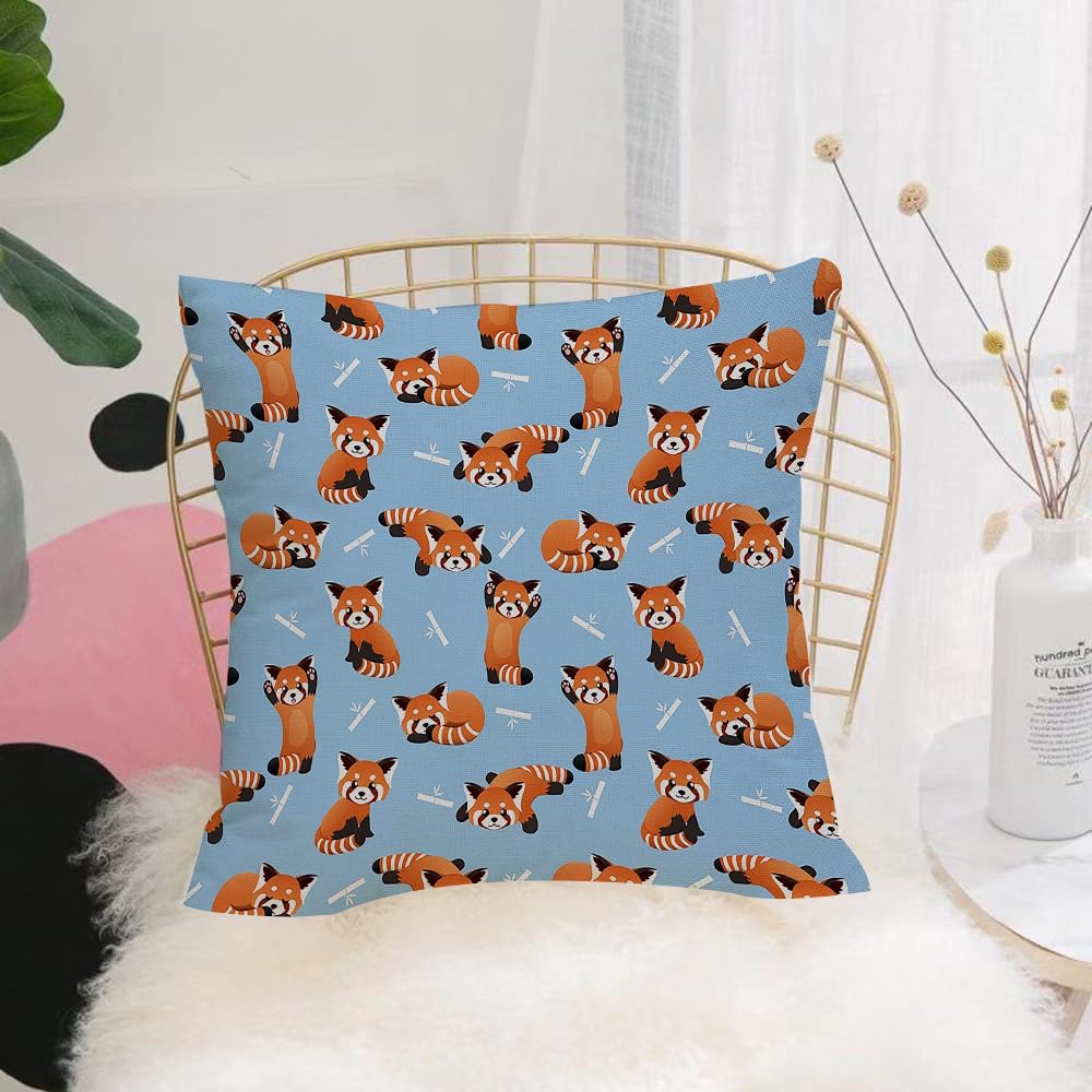 HYOSXW Cushion Cover,Throw Pillow Case Home Decorative for Living Room Bedroom Sofa Chair 16X16 Inch,Cute seamless vector pattern with hand-drawn foxes on a bright background.,Pillowcase 40X40cm