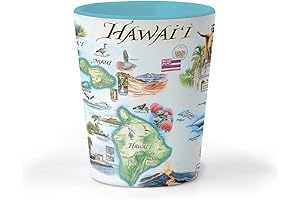 Xplorer Maps Hawaii State Map Ceramic Shot Glass - Perfect Home Decor
