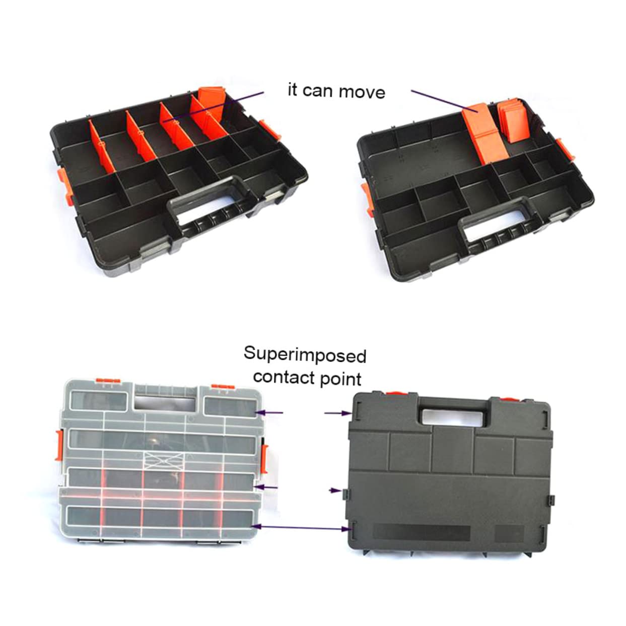 Homoyoyo Caja De Componentes Compartimentos Componentes Electrónicos Portable Soporte De Tornillo Cesta De La Escalera Florero De Lata De Leche Caparazón Superpuesto