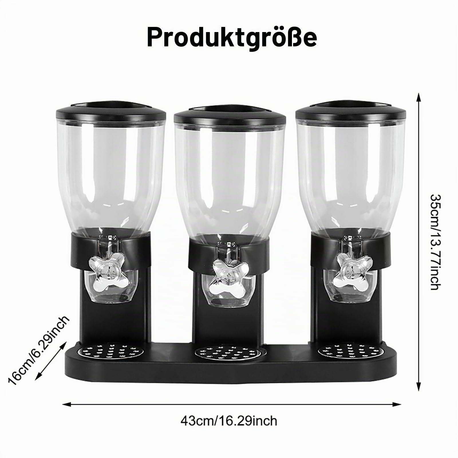 3er Pack Müslispender 2L, Aufbewahrungsbox Küche Organizer mit Deckel, Cereal Dispenser für Müsli, Kaffeebohnen, Trockenlebensmittel, Süßigkeiten, Reis, Getreide