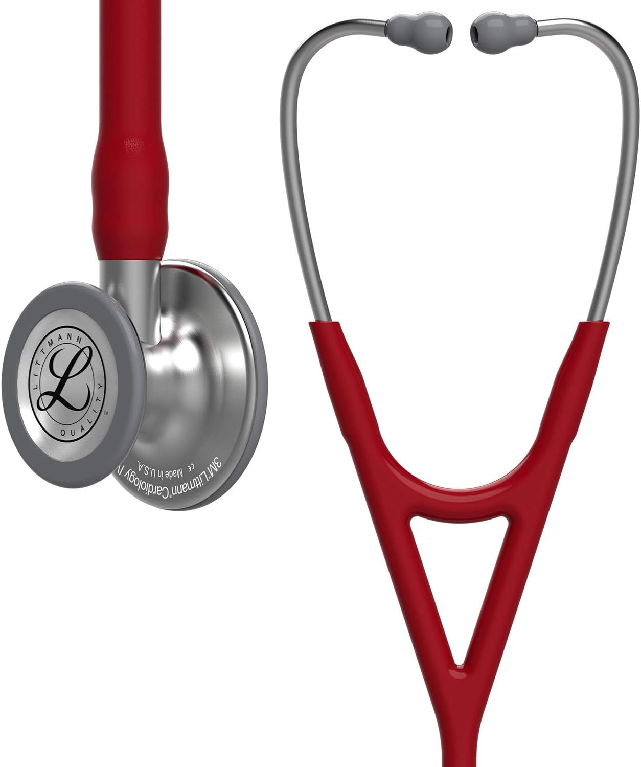 3M Littmann Cardiology IV Diagnostic Stethoscope, Standard-Finish Chestpiece, Burgundy Tube, Stainless Stem and Headset, 27 inch, 6184