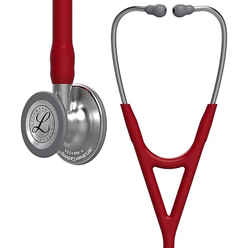 3M Littmann Cardiology IV Diagnostic Stethoscope, 6184, More Than 2X as Loud*, Weighs Less**, Stainless Steel Chestpiece, 27" Burgundy Tube