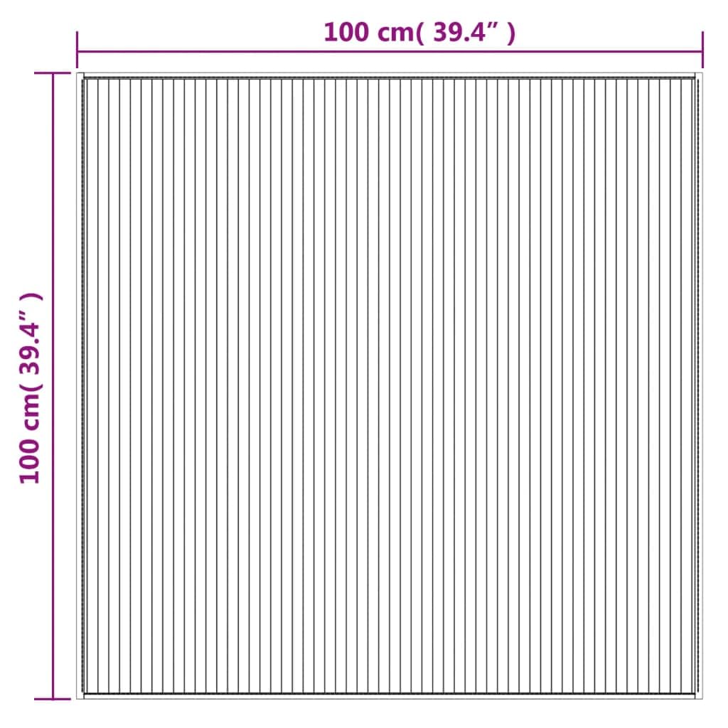 Tappeto Quadrato Marrone Scuro 100x100 cm in Bambù Zerbino Ingresso Interno Tappeto Salotto Moderno Tappeto Soggiorno Tappeto Passatoia Cucina per Sala Studio Camera Da Letto Sala Da Pranzo Soggiorno