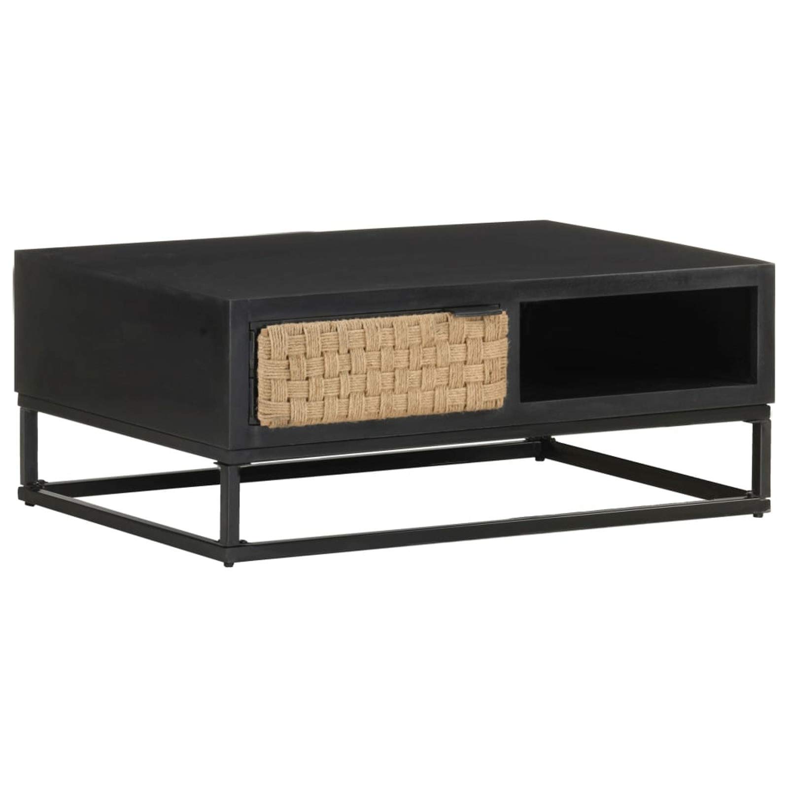 Homgoday Table basse 90 x 60 x 35 cm en bois de manguier massif, table d'appoint, table d'appoint pour salon, salle de réception d'invités, chambre à coucher et mobilier de bureau