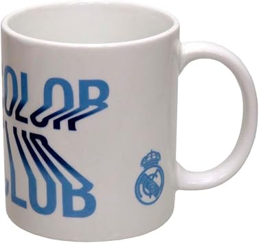 CYPBRANDS Ceramic Mug, White/Blue, 300ml, One Size, Modern, Sports, Reusable, Dishwasher Safe, Real Madrid Official, 2 Pack