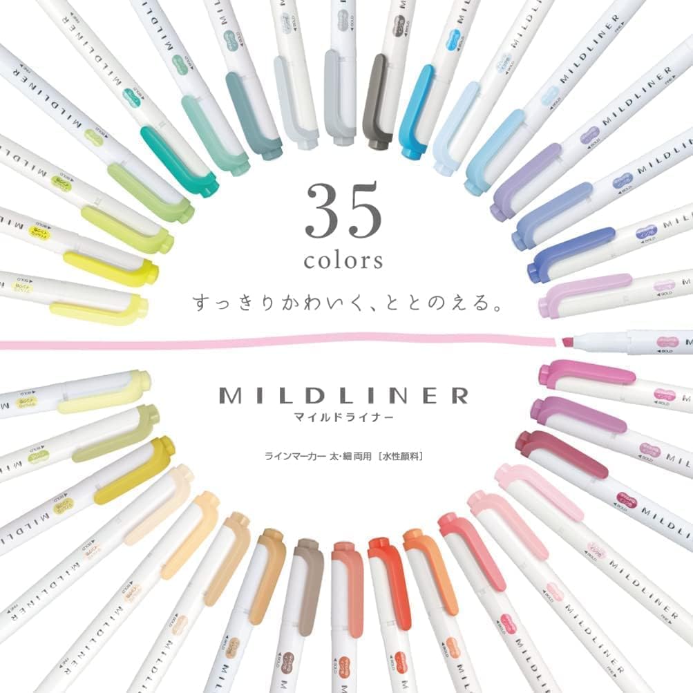 Zebra Mildliner WKT7-5C-RB Highlighter, Set of 5, B, Includes Paper Case
