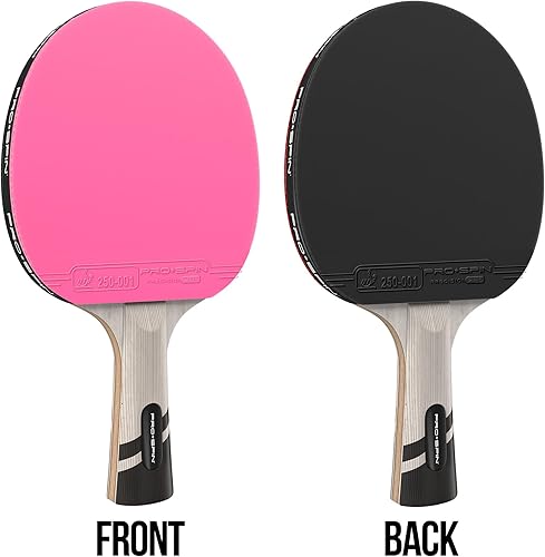 Vista 6 de PRO-SPIN Palas de ping pong - Raquetes de tenis de mesa de nivel profesional con fibra de carbono para un control superior Lámina de 7 capas, goma