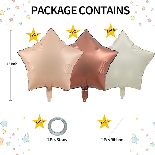 Miniatura 2 de KALOR Globos de Mylar de estrella rosa degradado de 18 pulgadas, 10 globos de helio en forma de estrella rosa y blanca para bodas, baby shower,