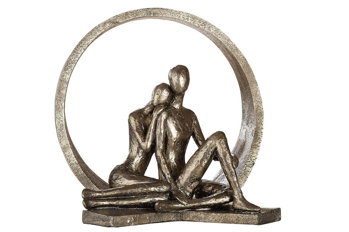 Brillibrum Design Love Couple Decorative Figures Sculpture Friendship Polystone Decorative Figure Cohesion Metal Partnership Lovers Figure (Model 11: 30 cm x 30 cm x 15 cm)