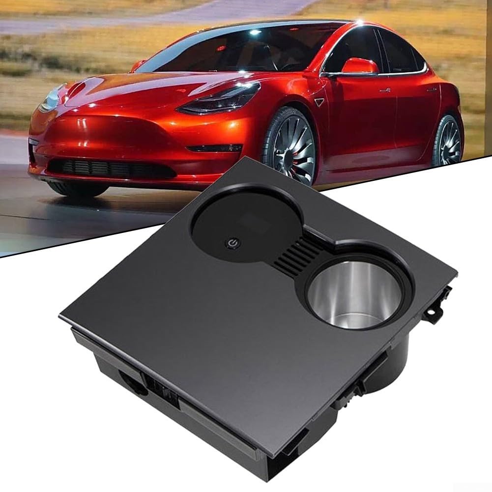 Porte-gobelet de voiture avec contrôle intelligent de la température, prise en main stable, matériau robuste, convient pour Tesla pour Model 3