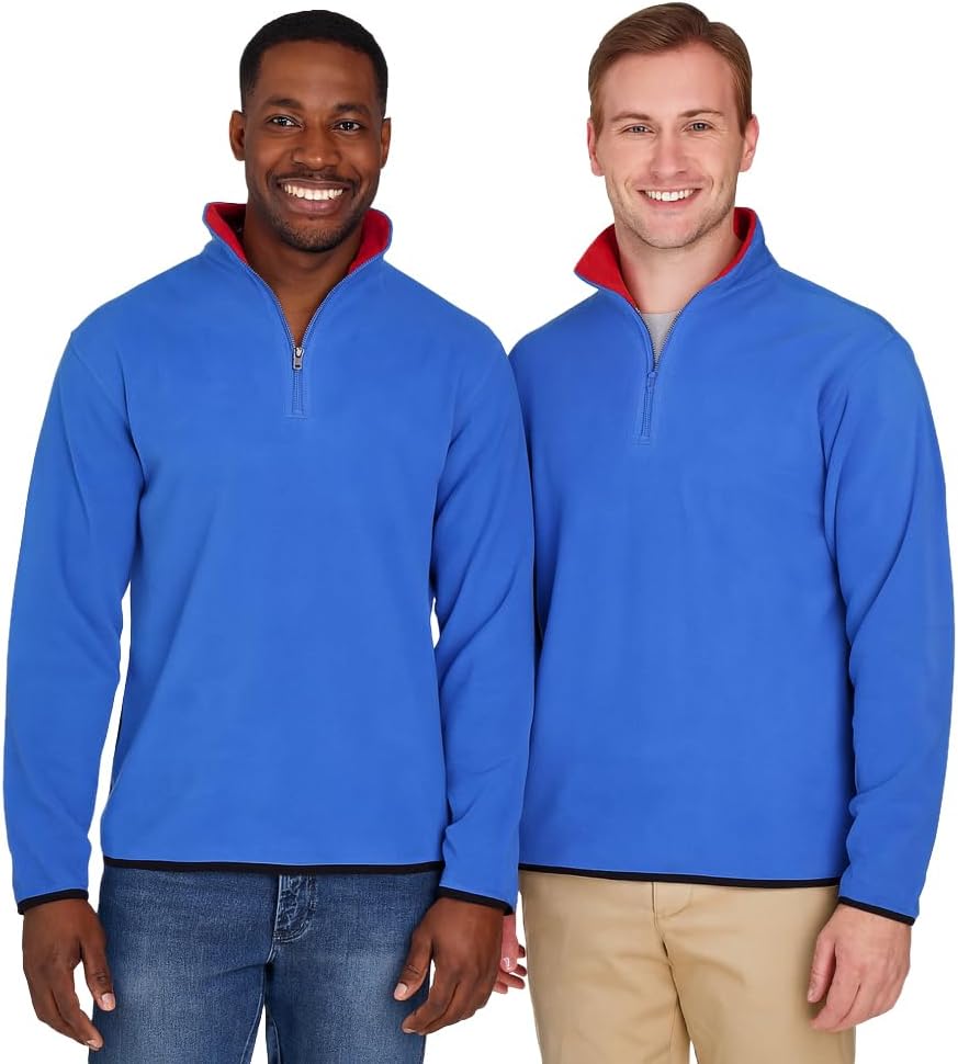 JH DESIGN GROUP Men’s Quarter Zip Thermal Fleece Pullover Long Sleeve Sweatshirt Mid Weight Sweater in 6 Colors - Image 2