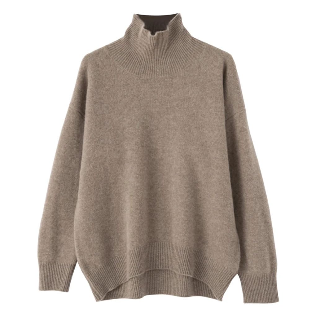 Maglioni da donna in lana a collo alto allentato casual pullover morbido capispalla maglioni