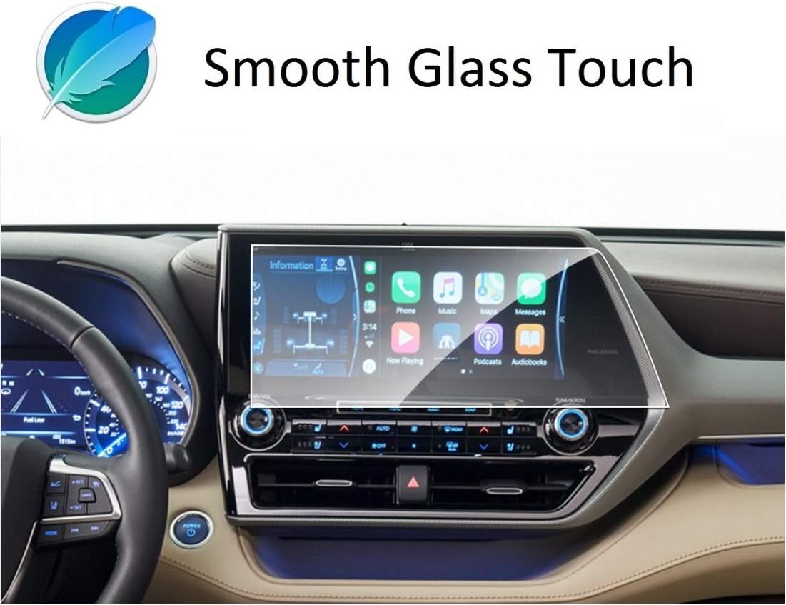 wonderfulhz screen protector compatible with 2020 2022 toyota highlander 12 3 inch touch screenplatinumanti scratchshock resistanttempered glass