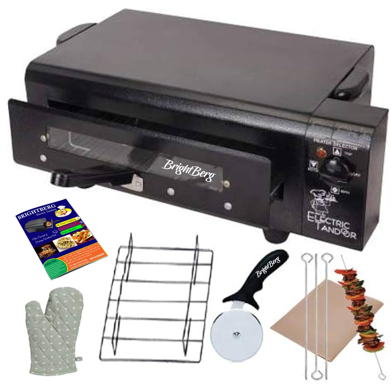 BrightBerg Zimbo Commercial Super Large Electric Tandoor 3000 Watts For Commercial Used 1 Year Warrenty With Sheak Jali Pizza Cutter Magic Seat Book Handle Legs BBl-19-image-45
