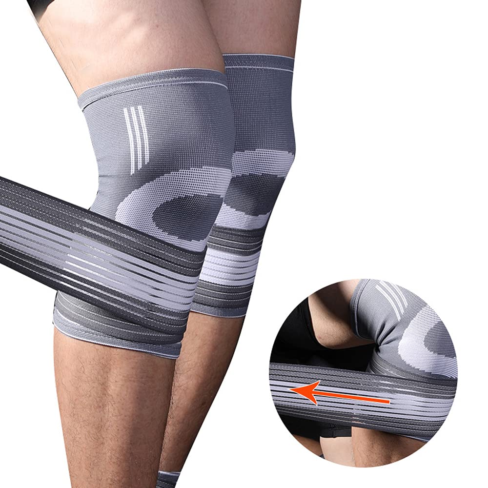 Elbow/Ankle/Knee Support Brace, Breathable Neoprene Sleeve, Adjustable for Basketball Football Mountaineering Sports (Knee Brace, L)