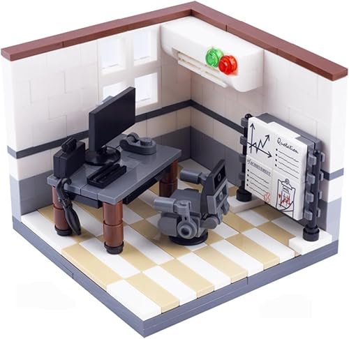 SOLEILHOME Kit de bloques de construcción de oficina, juego de vitrinas, compatible con las principales marcas de micro ladrillos, juguete para