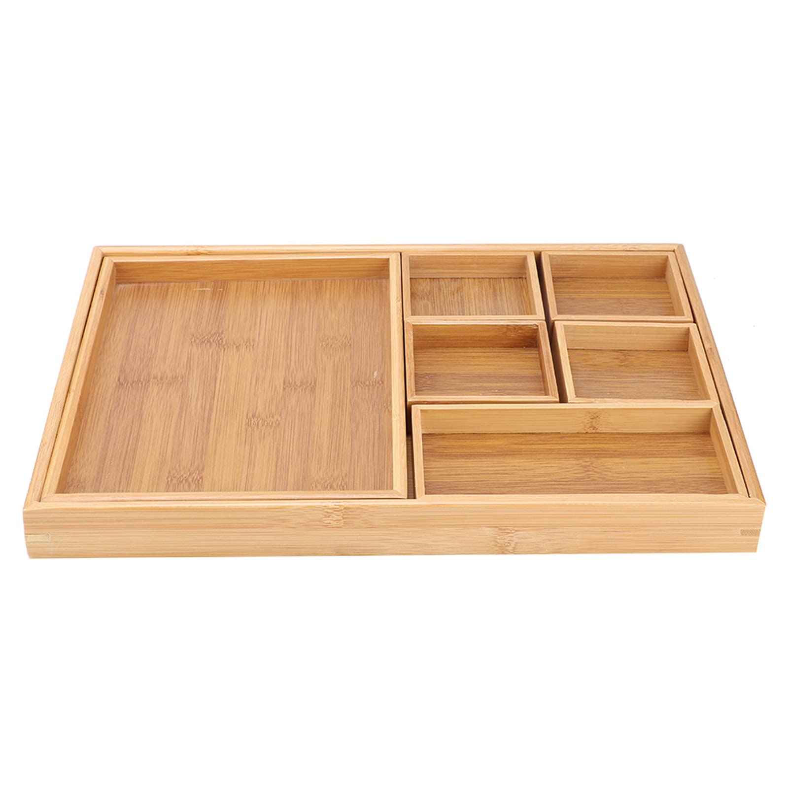 Set di vassoi per frutta secca in bambù, vassoio da tè e portapiatto per snack, vassoio da portata in bambù ecologico con maniglia per cerimonie del tè domestiche, momenti di