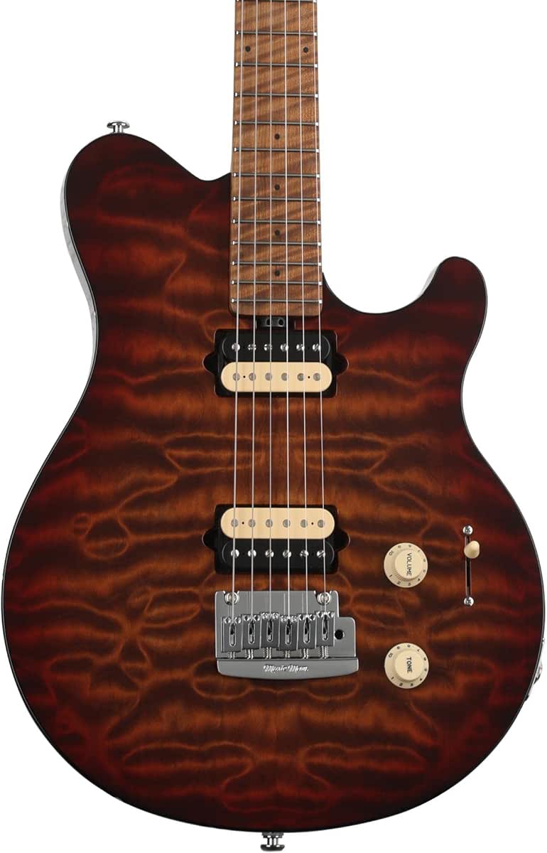Ernie Ball Music Man Axis Super Sport Electric Guitar - Roasted Amber Quilt with Roasted Figured Maple Fingerboard