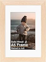 Vista 70 de KINLINK Marco de Fotos 11x14 Natural, Marco de Madera Maciza 11x14 con Plexiglás Acrílico para Fotos 5x7/8x10 Con Paspartú, Exhibición de Mesa