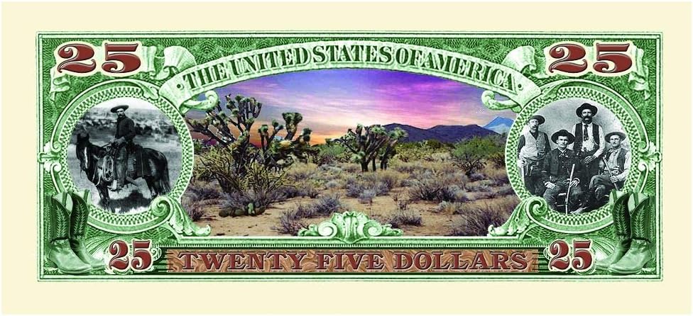 American Art Classics Wild West Novelty Money Bill - (Pack of 25)