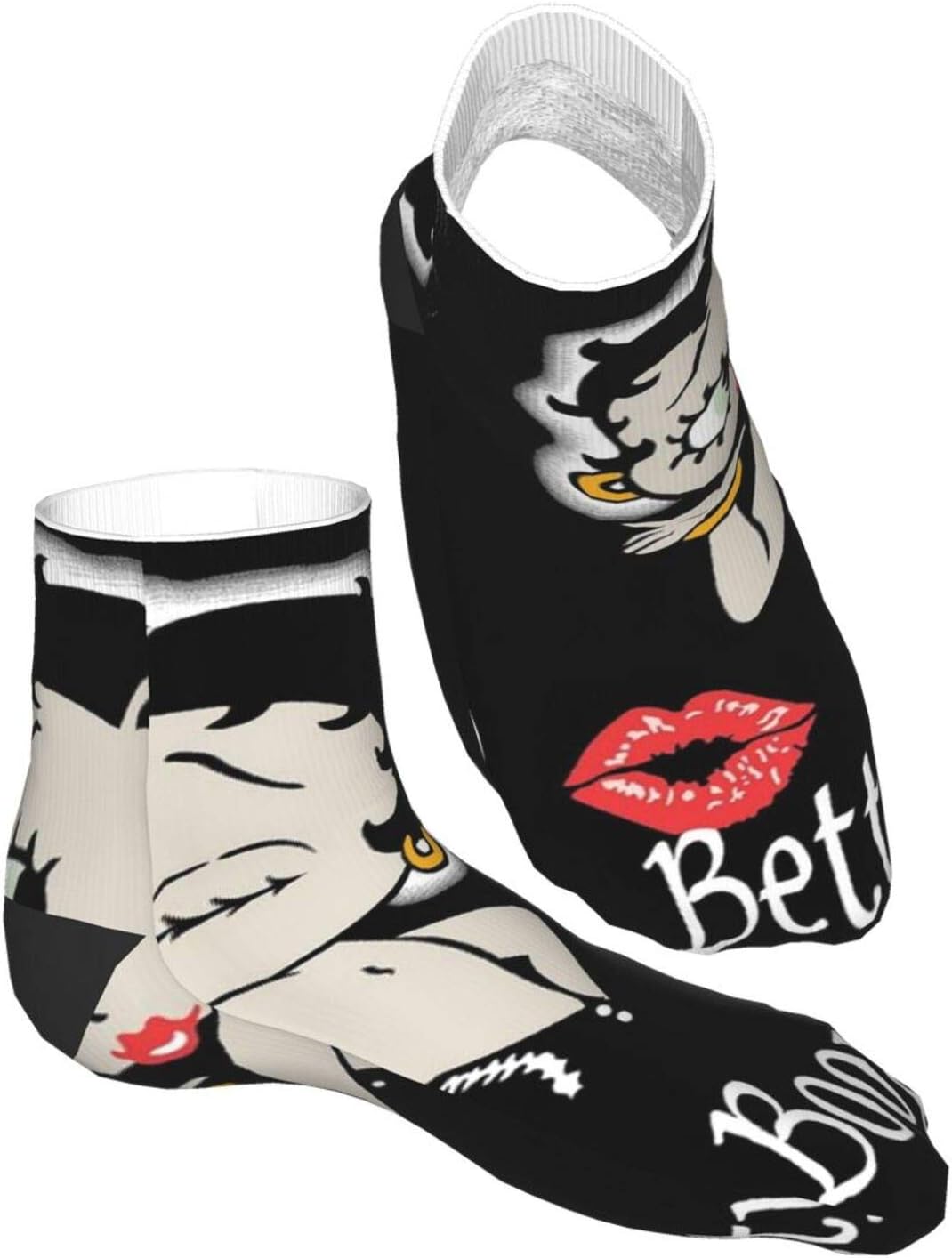 80% оƒƒ Dіѕсоunt Betty Boop Kiss Tin Men's and Women's Cotton Comfortable Medium Stockings/Bags Outdoor Sports Competitive Mountaineering Hiking Socks