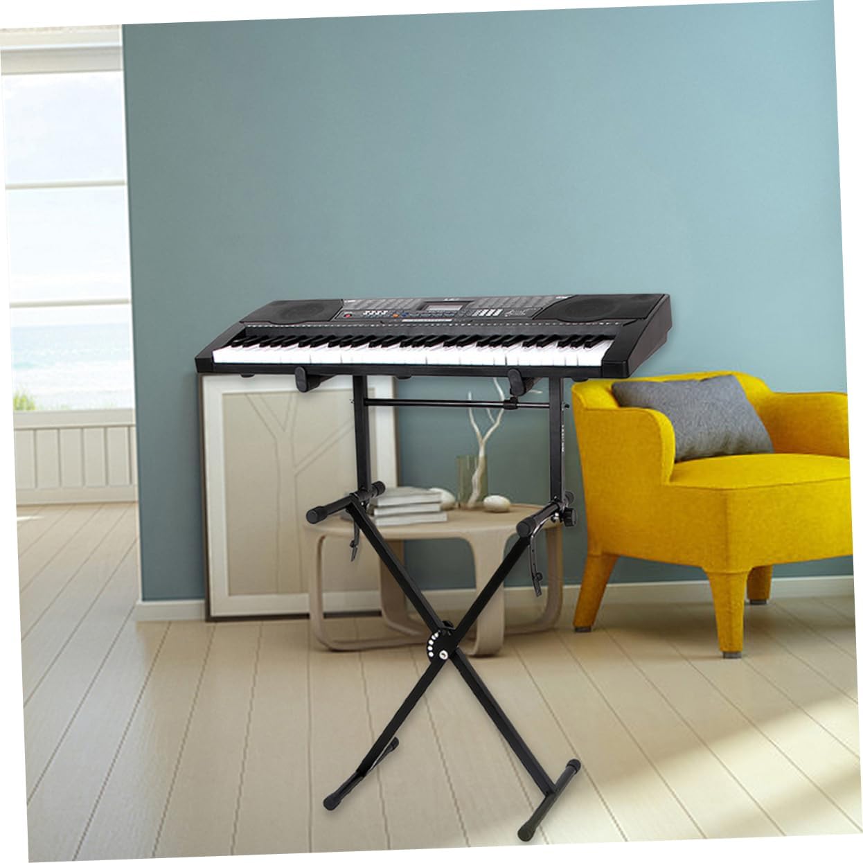 2sets Heightened Piano Stand Stand for Keyboard Double Braced Electric Organ Supporter Rack for Travel Live Performances