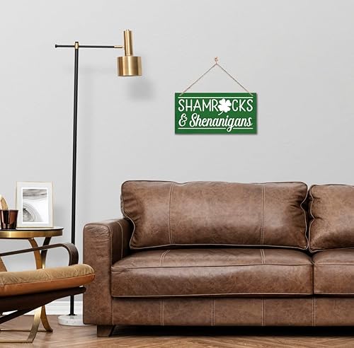 Miniatura 4 de Divertido letrero decorativo de madera del día de San Patricio, tréboles y travesuras impresas de madera para pared, decoración del hogar, letrero