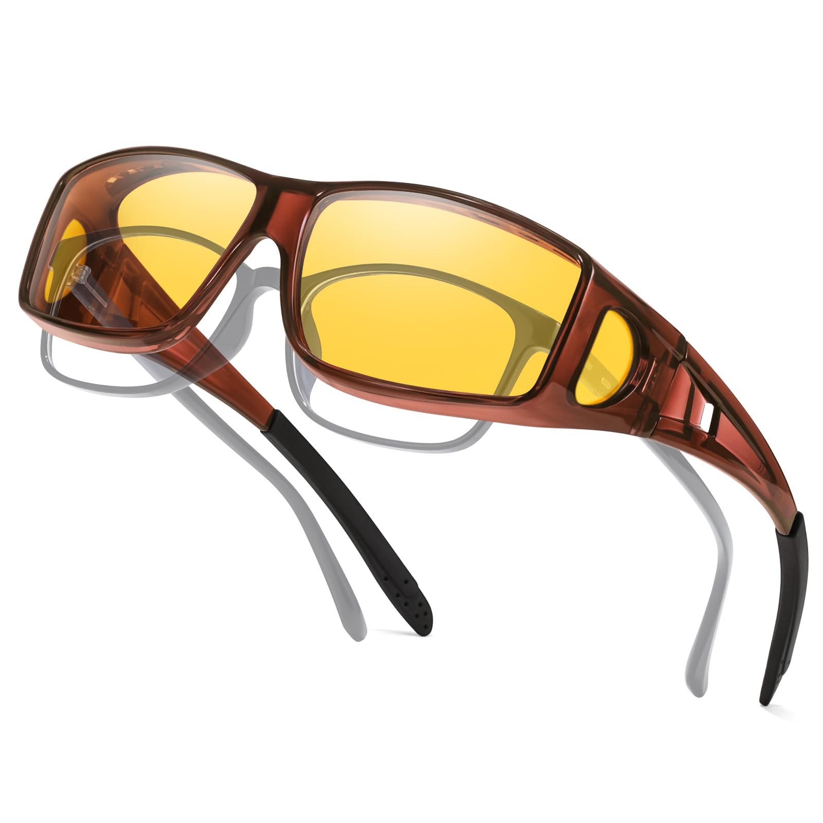 Xfeel Fit Over Blue Light Blocking Glasses Over Prescription Glasses Women Men for Computer, TV, Gaming