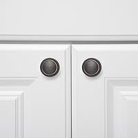 Vista 4 de Yaxa Basics Pomo de gabinete de anillo superior recto, 1.25 pulgadas de diámetro, bronce aceitado, paquete de 10