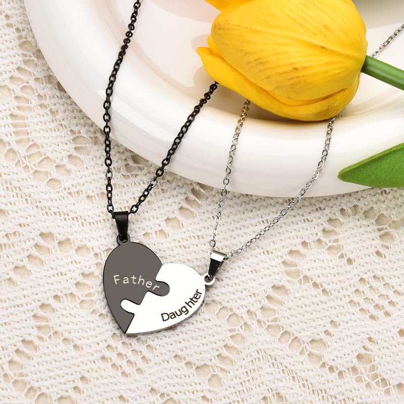 Matching Heart Necklace for Mom and Daughter Son Father Birthday Christmas Gifts for Daughter Dad Mom Gifts from Daughter Son 5