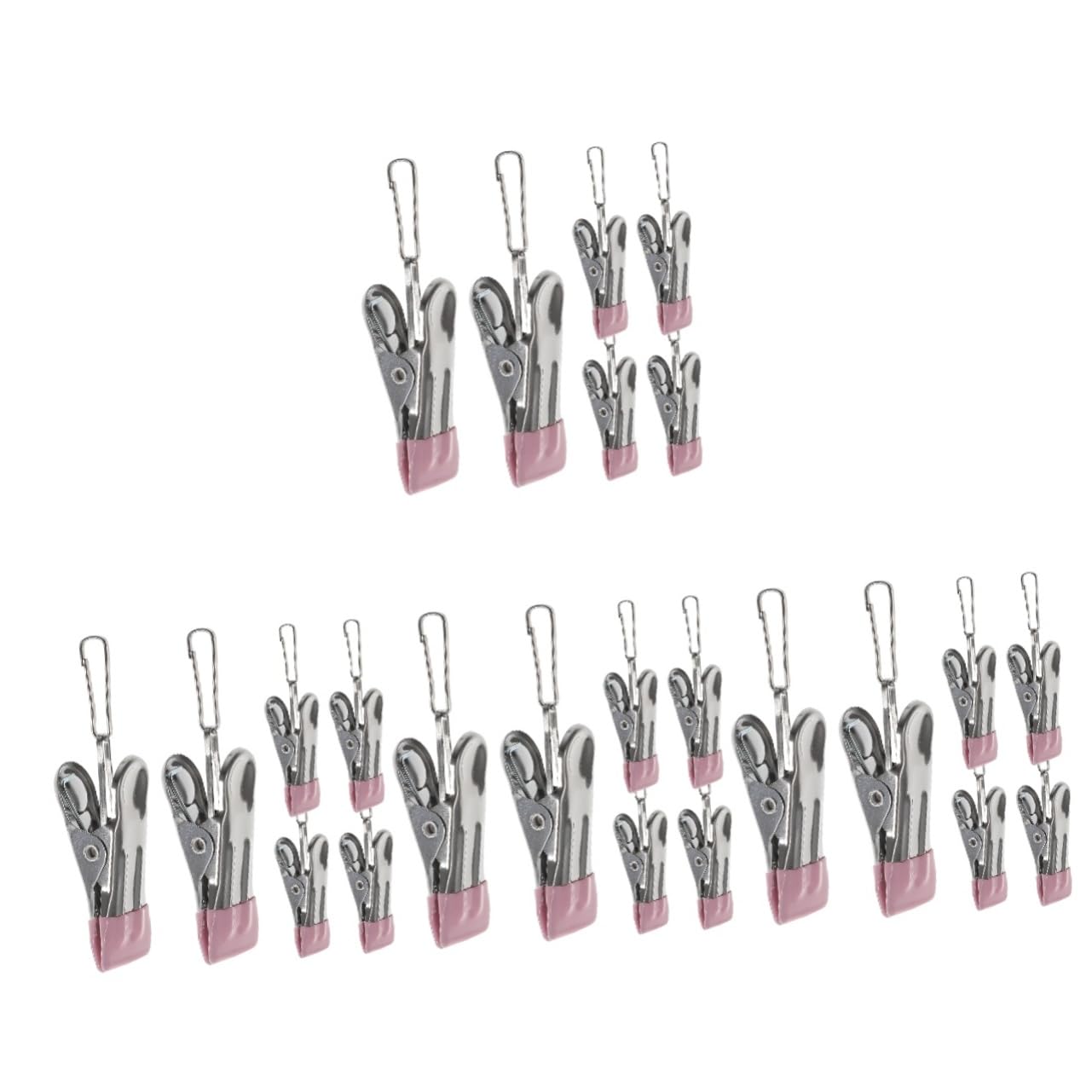 Holibanna 24pezzi Clip Per Bucato Inossidabile Mollette Resistenti Per Asciugare Ed Design Antivento e Rosa
