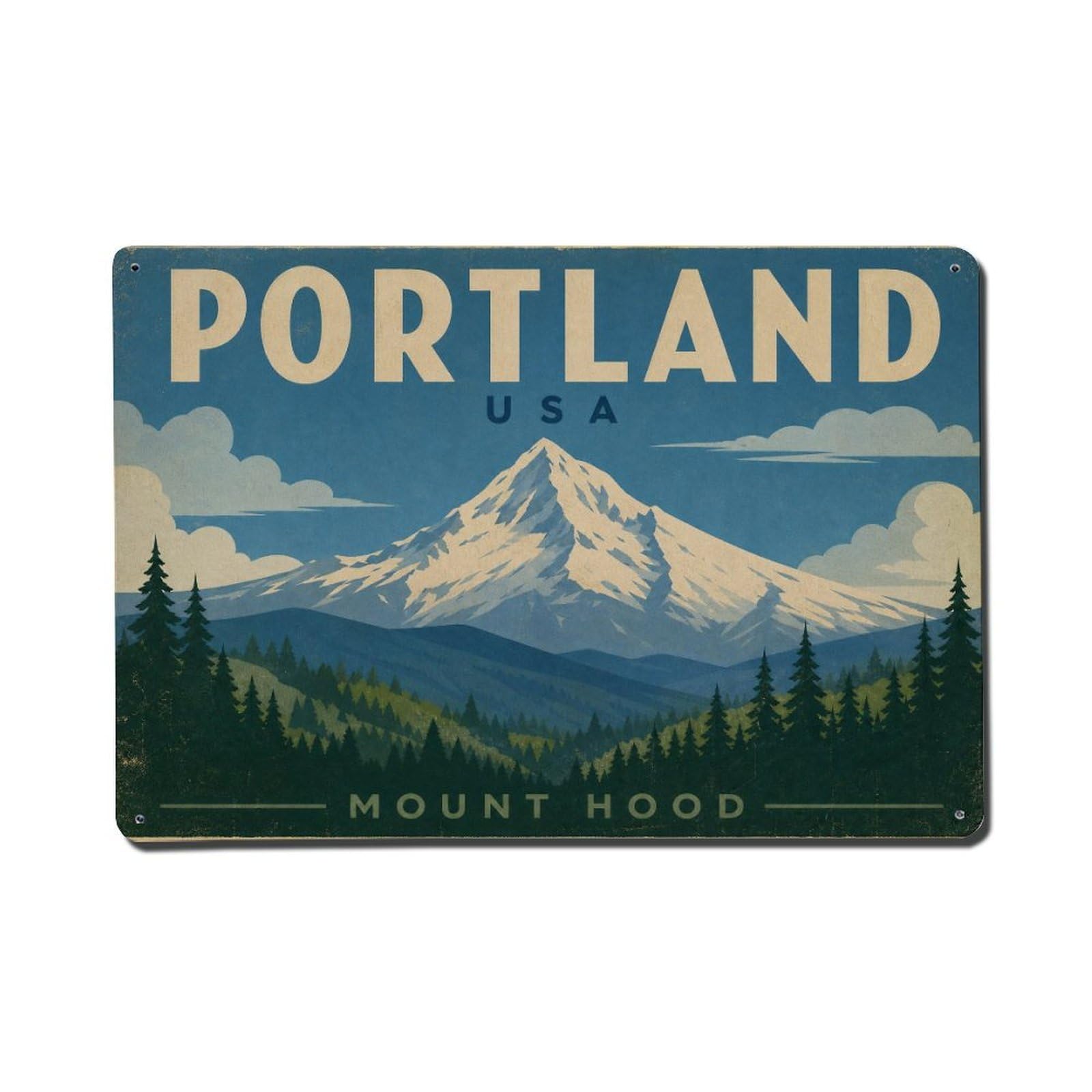 Retro Travel USA Portland Metal Tin Sign