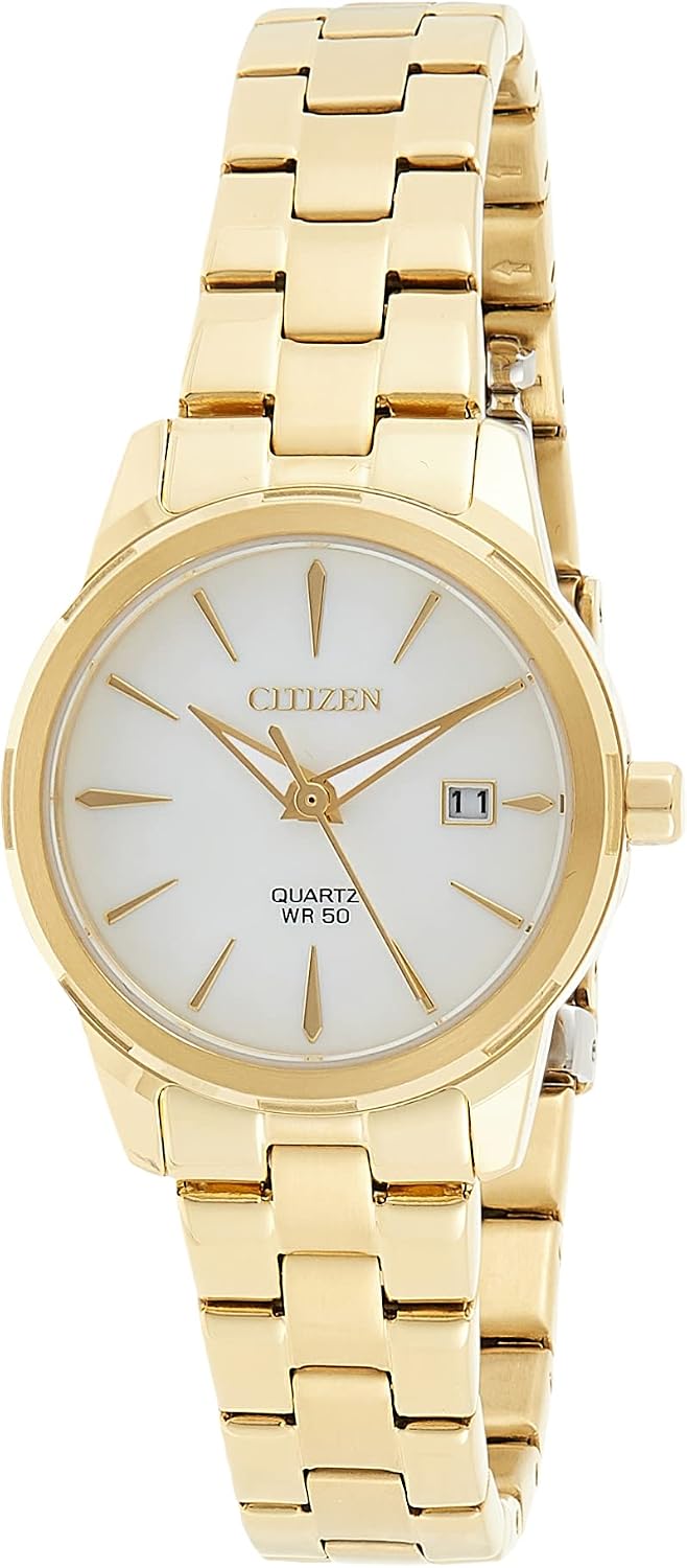 Citizen Womens Analogue Quartz Watch with Stainless Steel Strap EU6072-56D, Gold