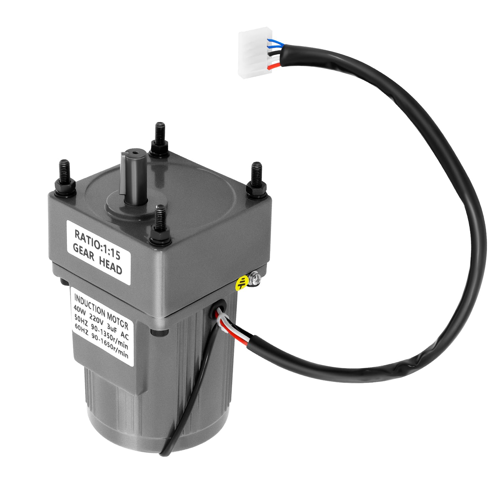 Motor eléctrico de engranaje 40W 15K, Motor Regulable en Continuo 0-90 RPM, Monofásico con Controlador de Velocidad Motor de Engranajes, Alto par Ajustable Regulador de Velocidad