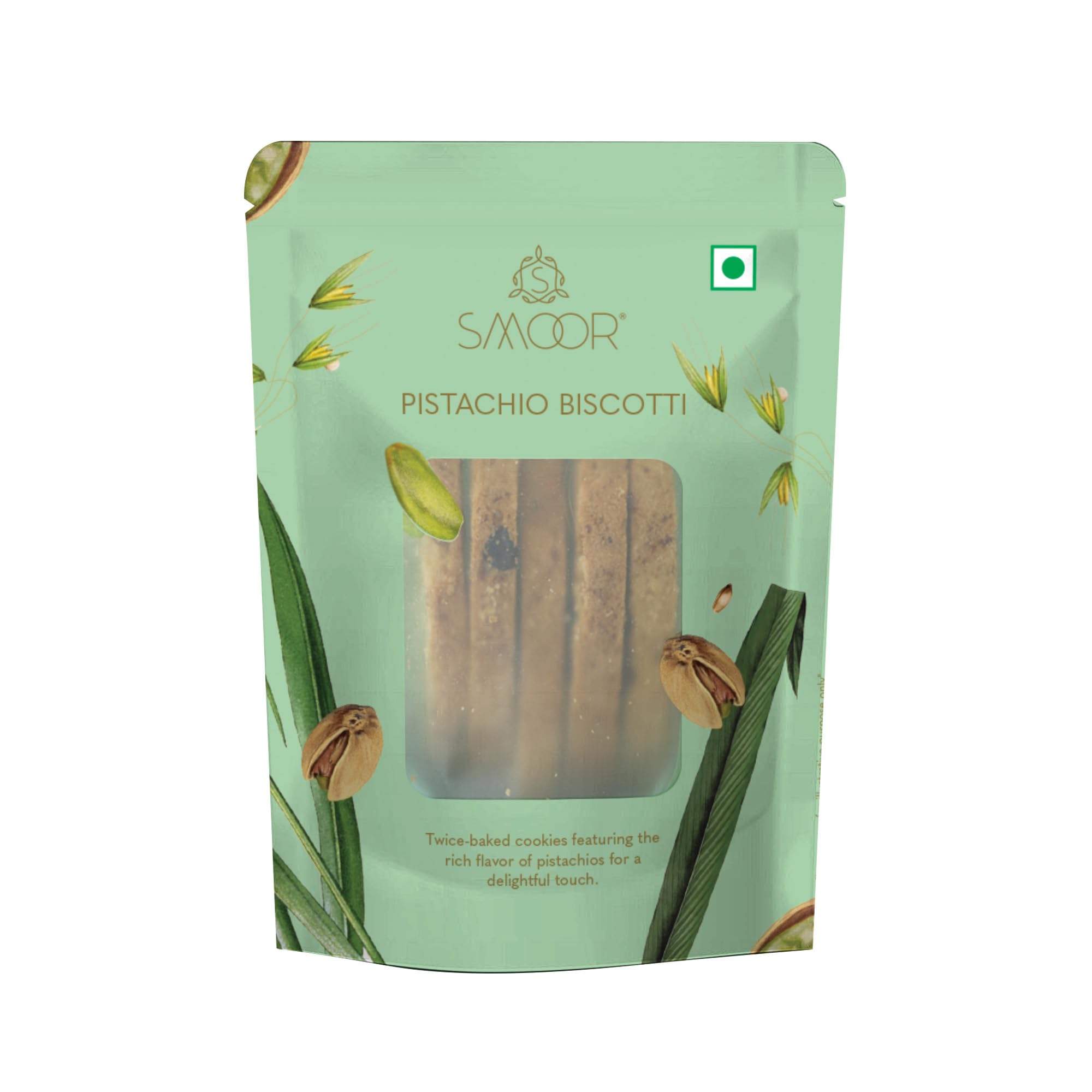 SMOOR Premium Pistachio Biscotti | Crunchy & Sweet Gourmet Cookie Biscuits | Perfect for Birthday, Anniversary, Wedding, Childrens Day Gifting & Snacking | 3x50gm(Pack of 3) (B0CLV3YZK1) Amazon Price History, Amazon Price Tracker