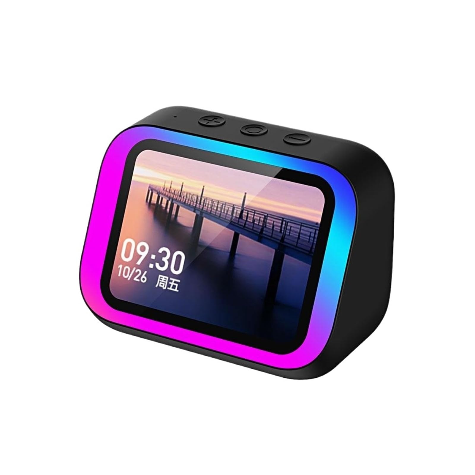Altavoz inteligente con llamada de voz y pantalla HD, pantalla grande para álbum de fotos, reloj despertador inteligente, reproducción Bluetooth