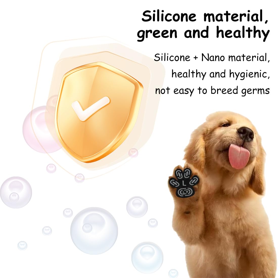 Confezione da 12 cuscinetti antiscivolo per zampe di cane per una trazione controllata, calzini antiscivolo in gel autoadesivi, adesivi per scarpe, calzini antiscivolo per cani e gatti (nero)