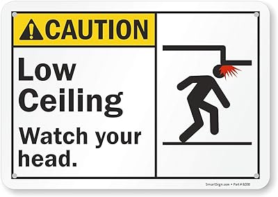 SmartSign - S2-0527-PL-10 Caution - Low Ceiling, Watch Your Head Sign by | 7
