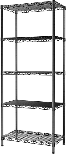 Miniatura 4 de SINGAYE Estante de almacenamiento de 5 niveles, estantería de alambre, estantes de almacenamiento de metal para cocina, lavandería, despensa,