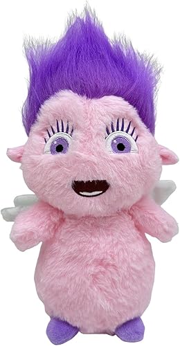 Peludo Bibble Plushies, muñeca de peluche Kawaii de elfo regordete de pelo morado, juguete de peluche de personaje de película animada súper suave,