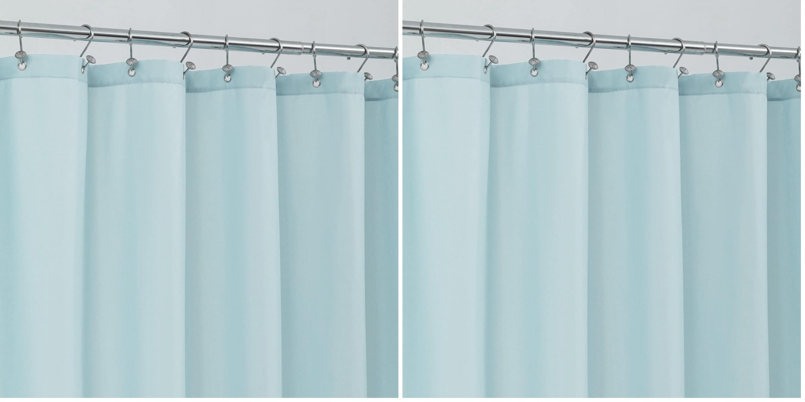 ALYVIA SPRING Waterproof Fabric Shower Curtain Liner, Washable Cloth Shower Curtain for Bathroom - Standard Size 72x72, Blue (Pack of 2)