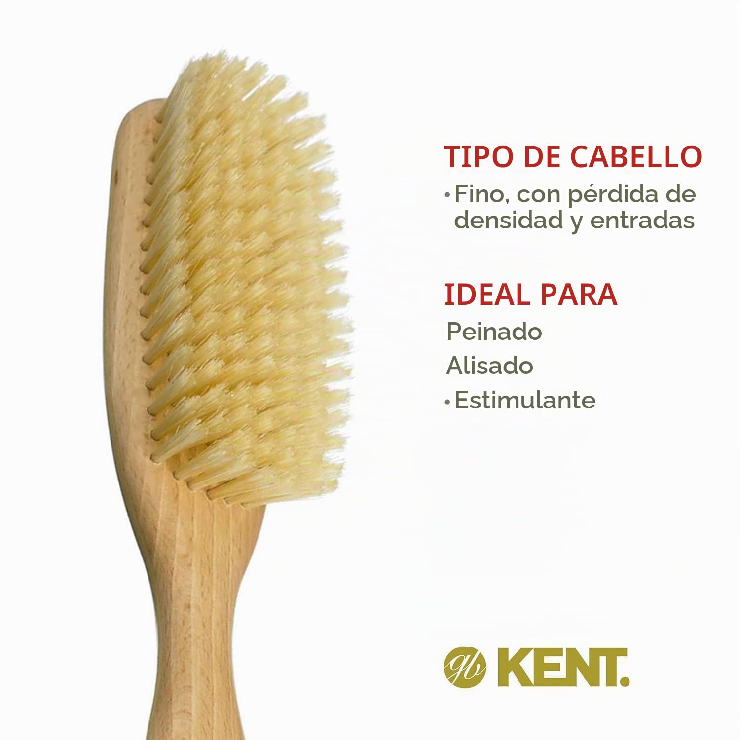Kent Brushes Cepillo Para El Cabello (Color Marrón)