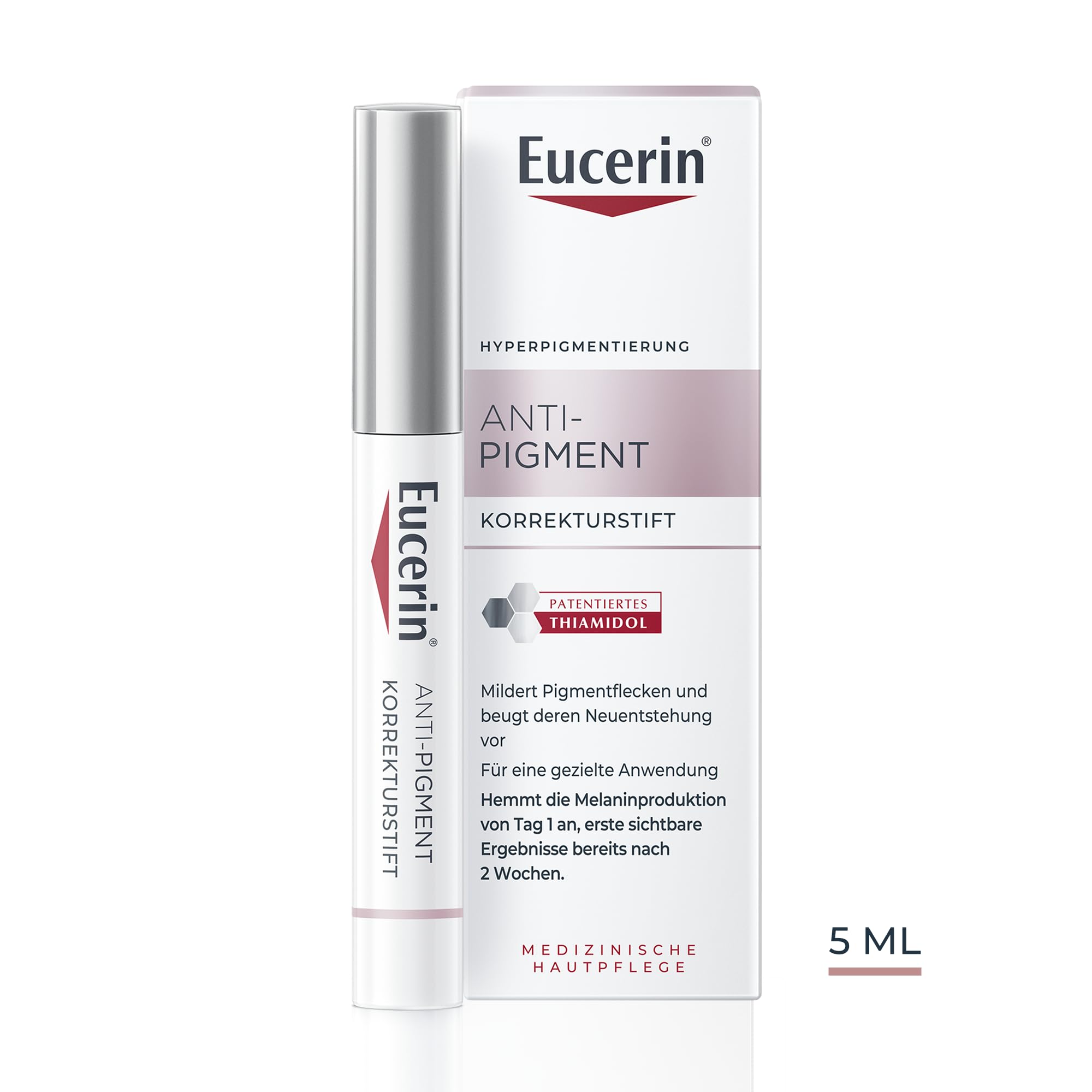 Eucerin Anti-Pigment Korrekturstift 5 ml, Serum-Applikator für die gezielte Behandlung gegen Pigmentflecken, nicht-fettendes Gel mit Thiamidol