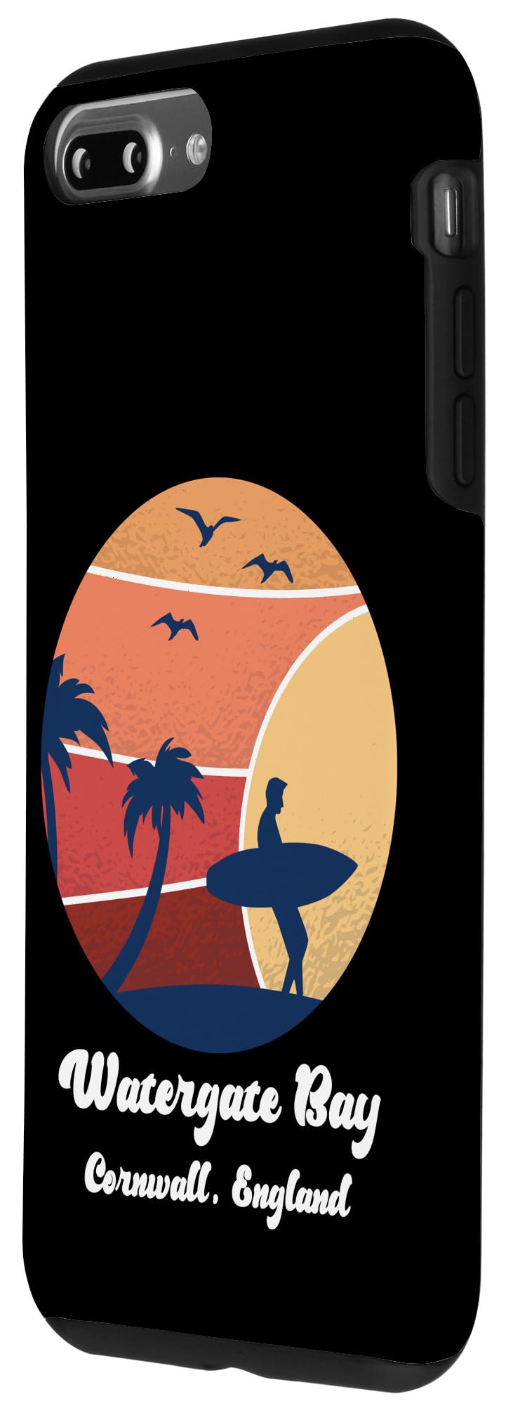 iPhone 7 Plus/8 Plus Watergate Bay Cornwall England Surfing Vintage Sunset Surfer Case - Image 2